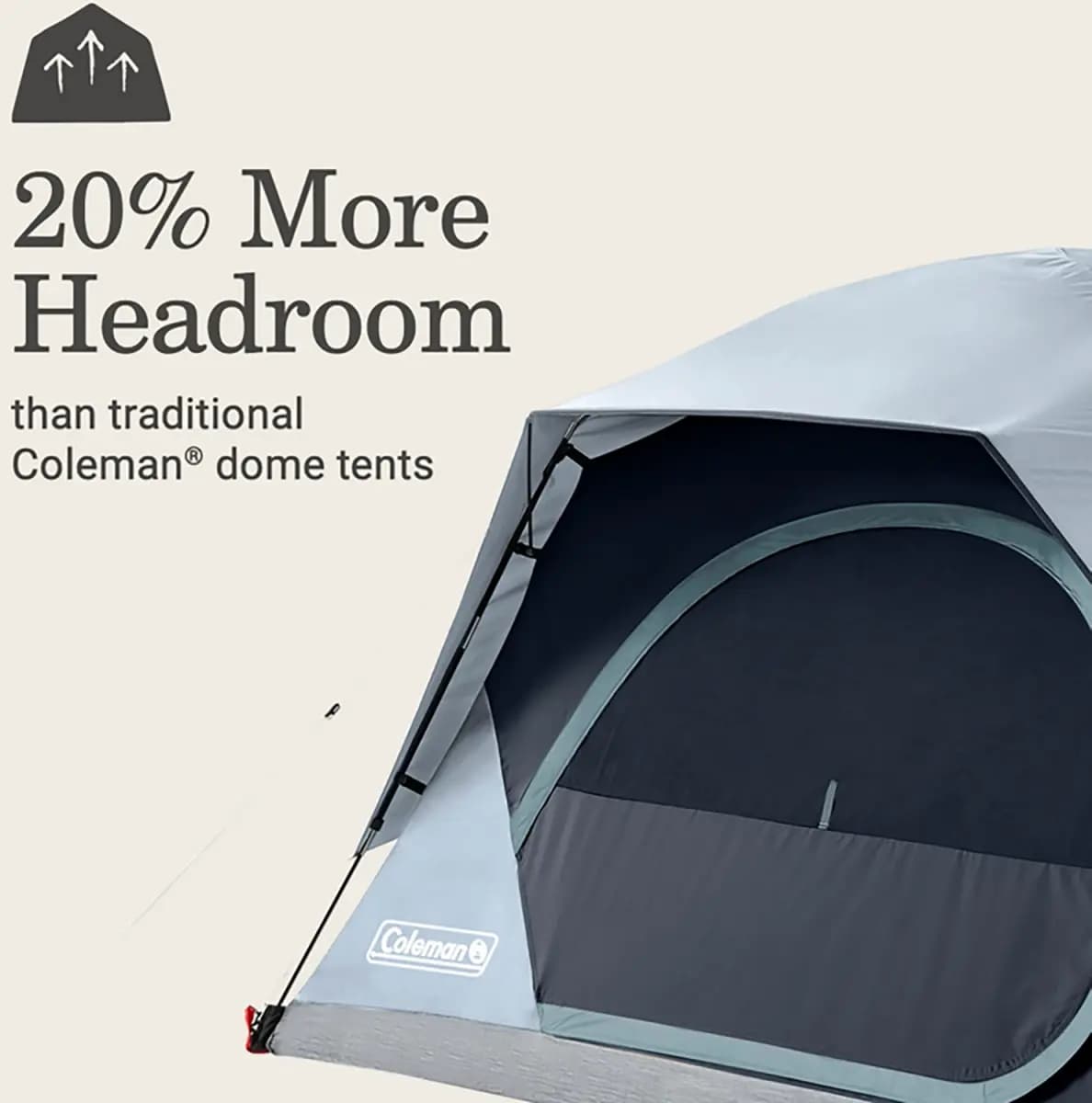 Coleman Coleman Skydome 4-Person Camping Tent with LED Lighting [No, 3, Camping]