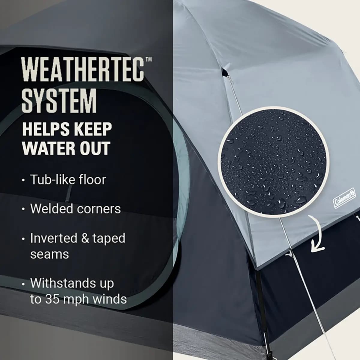 Coleman Coleman Skydome 4-Person Camping Tent with LED Lighting [No, 3, Camping]