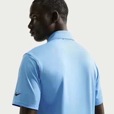 Nike Velocity Men's Dri-FIT Sleeve Logo Golf Polo University Blue/Black [University Blue/Black, 90% polyester/10% spandex, Embroidered Swoosh logo]