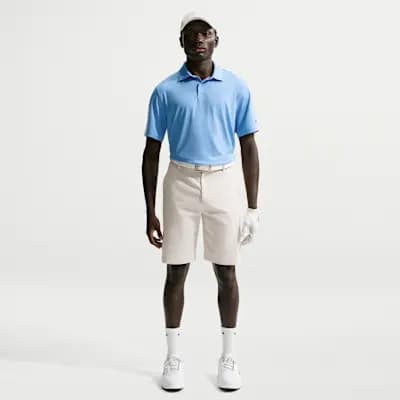 Nike Velocity Men's Dri-FIT Sleeve Logo Golf Polo University Blue/Black [University Blue/Black, 90% polyester/10% spandex, Embroidered Swoosh logo]