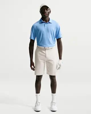 Nike Velocity Men's Dri-FIT Sleeve Logo Golf Polo University Blue/Black [University Blue/Black, 90% polyester/10% spandex, Embroidered Swoosh logo]