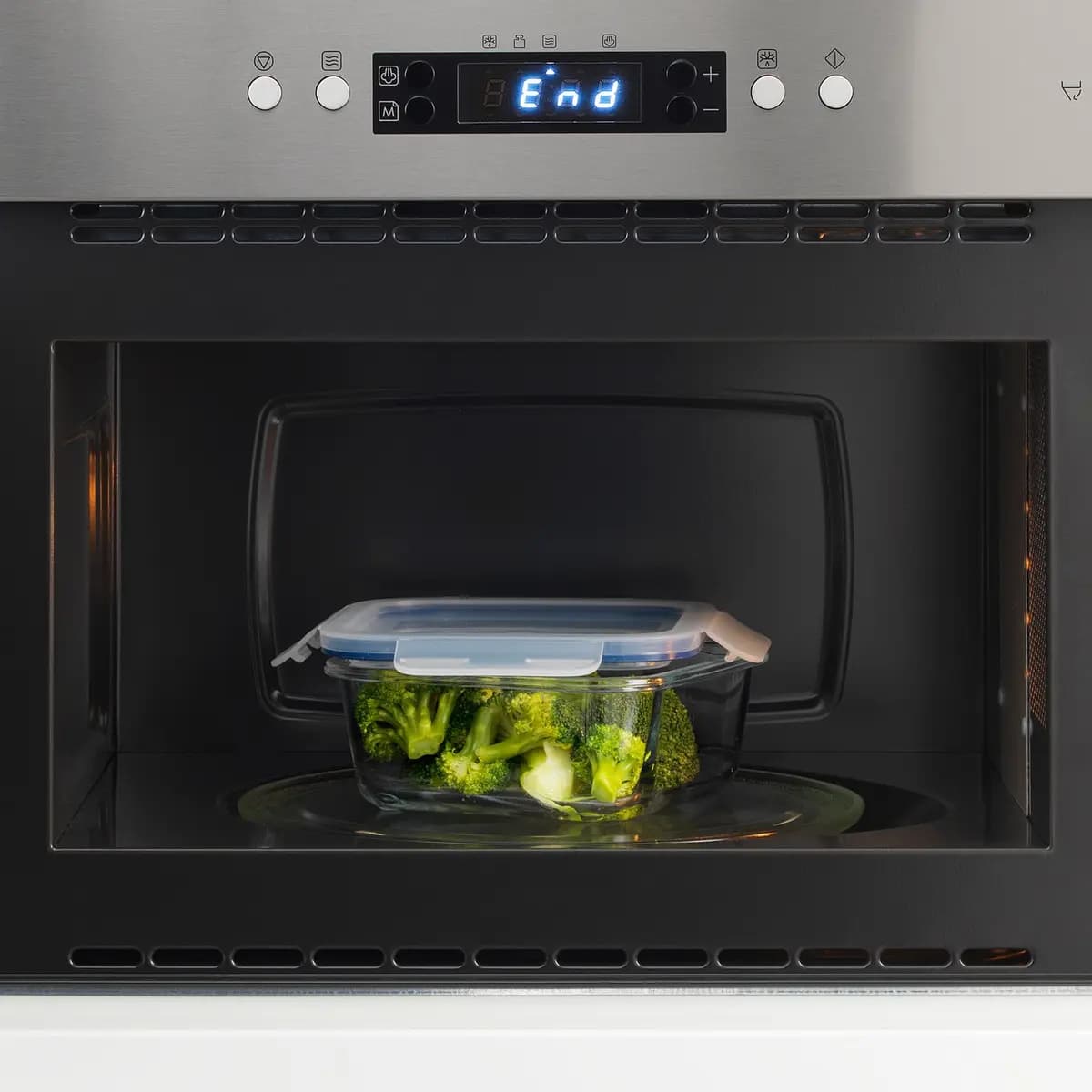 IKEA 365+ food container with lid, square/glass, 20 oz [Length 6 ", Width 6 ", Height 2 ¼ ", Volume 20 oz]
