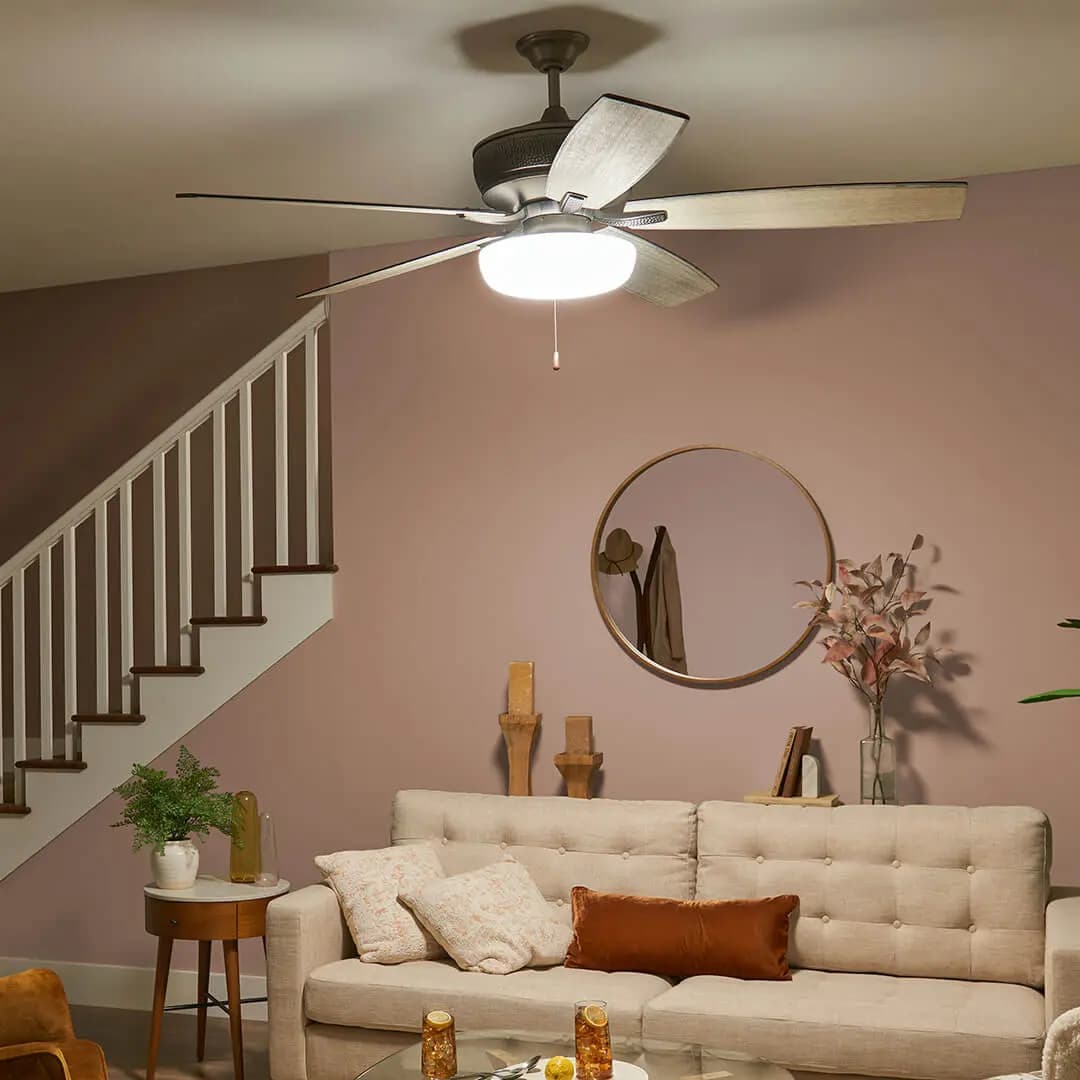 Kichler Fan Light Kit White (380980) [Attribute Selectable CCT, Attribute 2 Built-In Options, Attribute 3000K, 5000K]