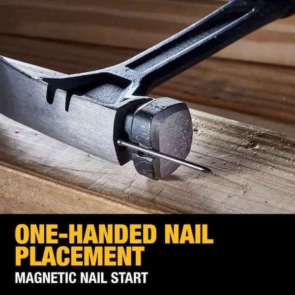 DEWALT 20 oz. Steel Rip Claw Nailing Hammer, DWHT51004 [Claw Type: Rip, Color Family: Yellow, Face Type: Smooth]