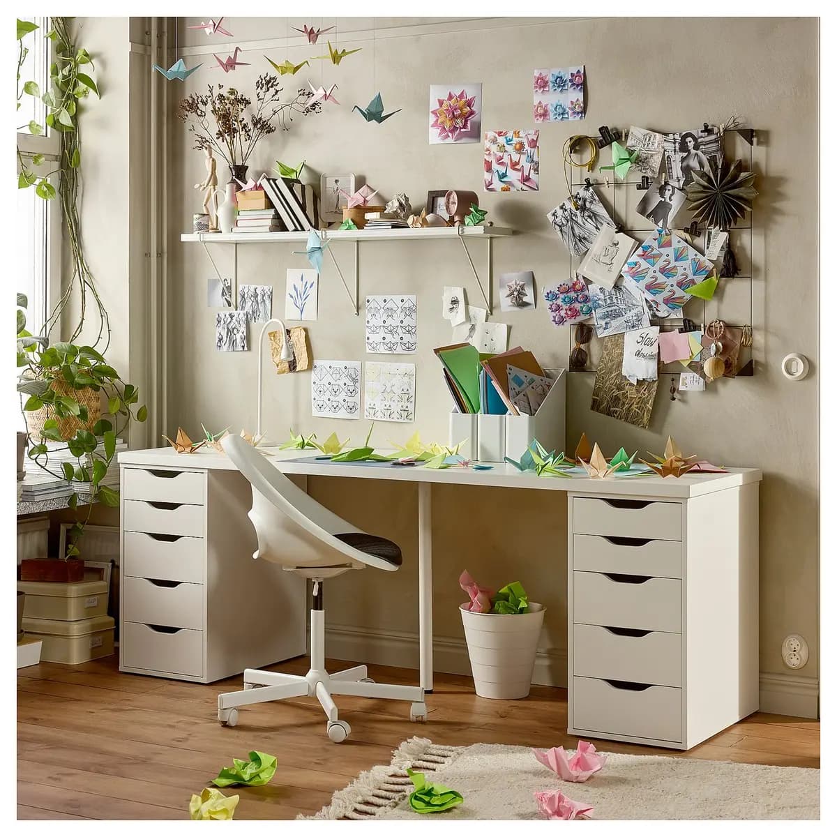 IKEA ALEX Drawer unit, white 14 1/8x27 1/2 " [Width 14 1/8 ", Depth 22 7/8 ", Height 27 1/2 "]