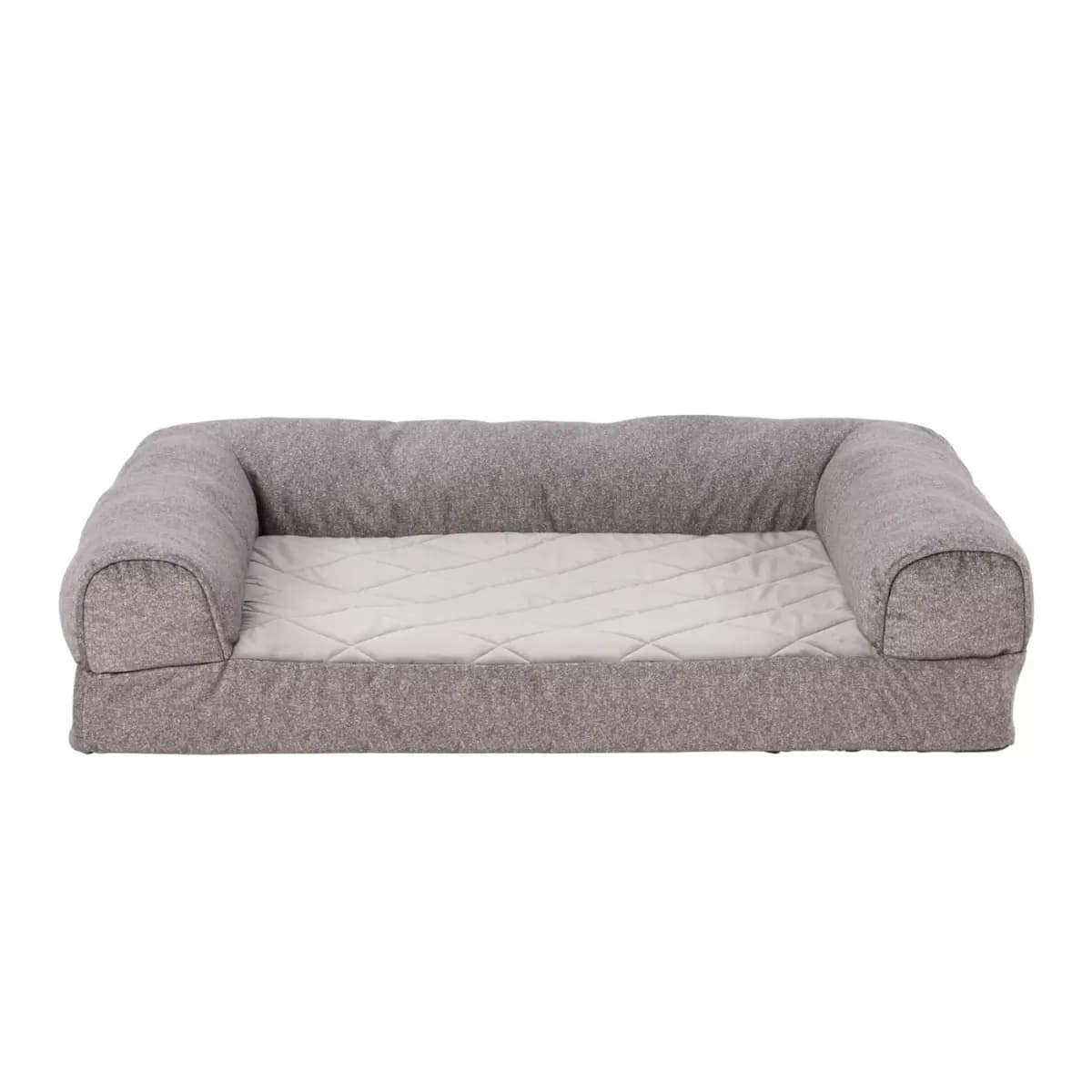 Top Paw® Orthopedic Couch Style Dog Bed, Large Dog Bed, Tan/Grey, 30Lx38W [Features Orthopedic couch-style bed, Includes 1 Dog Bed, Color Grey, Environment Indoors]