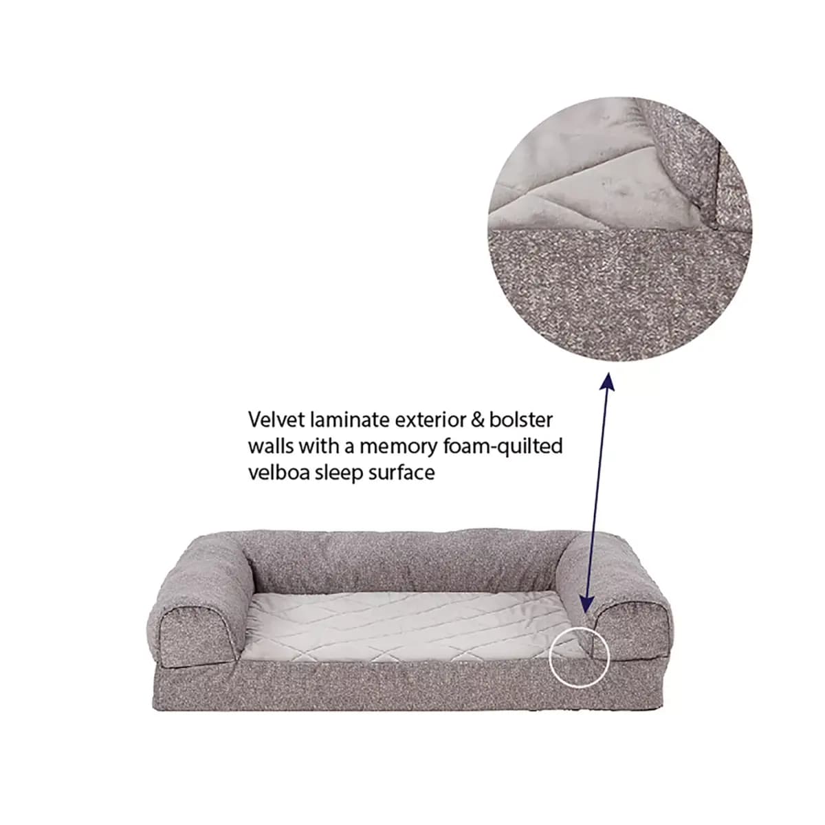 Top Paw® Orthopedic Couch Style Dog Bed, Large Dog Bed, Tan/Grey, 30Lx38W [Features Orthopedic couch-style bed, Includes 1 Dog Bed, Color Grey, Environment Indoors]