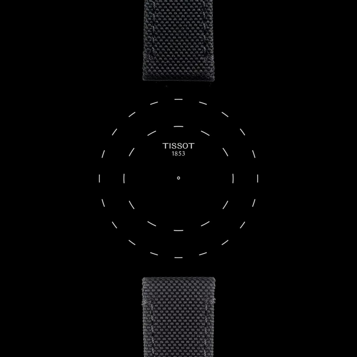 Tissot Official Black Fabric Strap Lugs 21 mm [Textile, Black, 21.00]