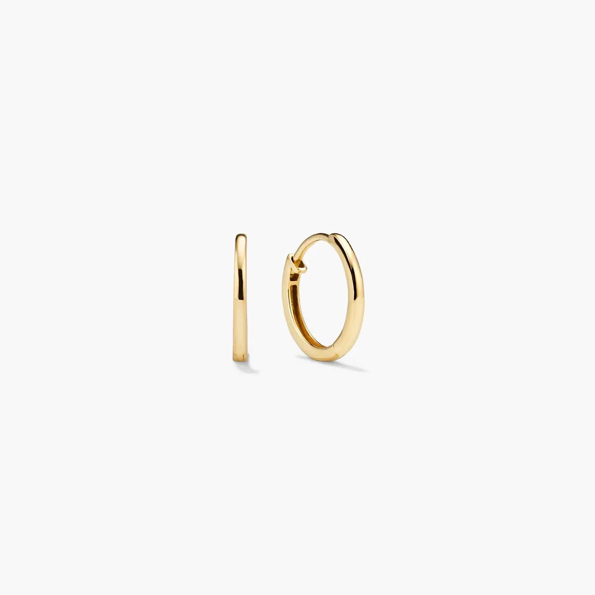 Mejuri Easy Huggie Hoops 10k Yellow Gold [10k Yellow Gold, 12 mm, 1.3 mm]