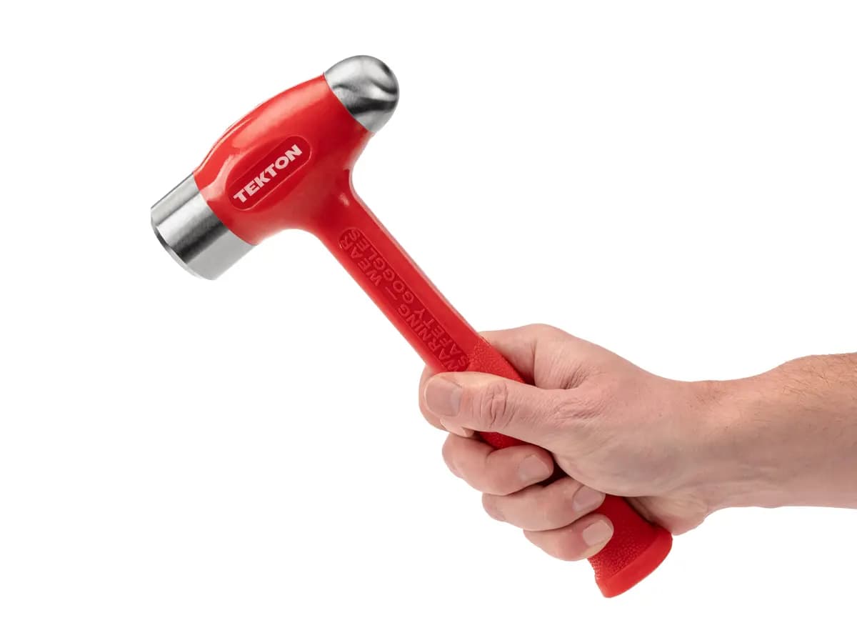 TEKTON 43 oz. Short Handle Ball Peen Dead Blow Hammer [A. Length (in.) 10.6, B. Width (in.) 4.8, C. Height (in.) 1.8]