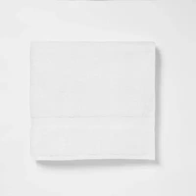 Room Essentials Bath Towel White - Room Essentialsâ„¢: Lightweight Cotton-Polyester Blend, Terry Construction, OEKO-TEX Certified [Lightweight (300-450 GSM), 19001753 AITEX, OEKO-T