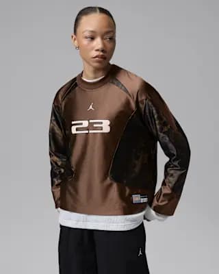Jordan Brooklyn Women's Long-Sleeve Jersey Cacao Wow [100% polyester, Machine wash, XS (0–2)-XXL (20–22)]