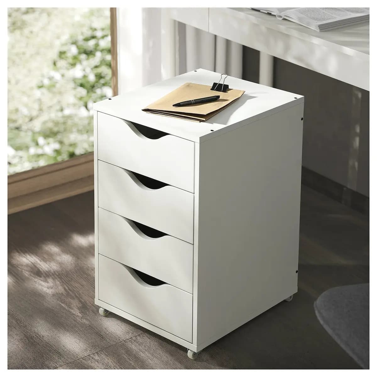 IKEA FRIIDROTT Drawer unit on casters, white 13 3/4x22 " [Depth 15 3/4 ", Drawer depth (inside) 13 3/8 ", Height 22 "]