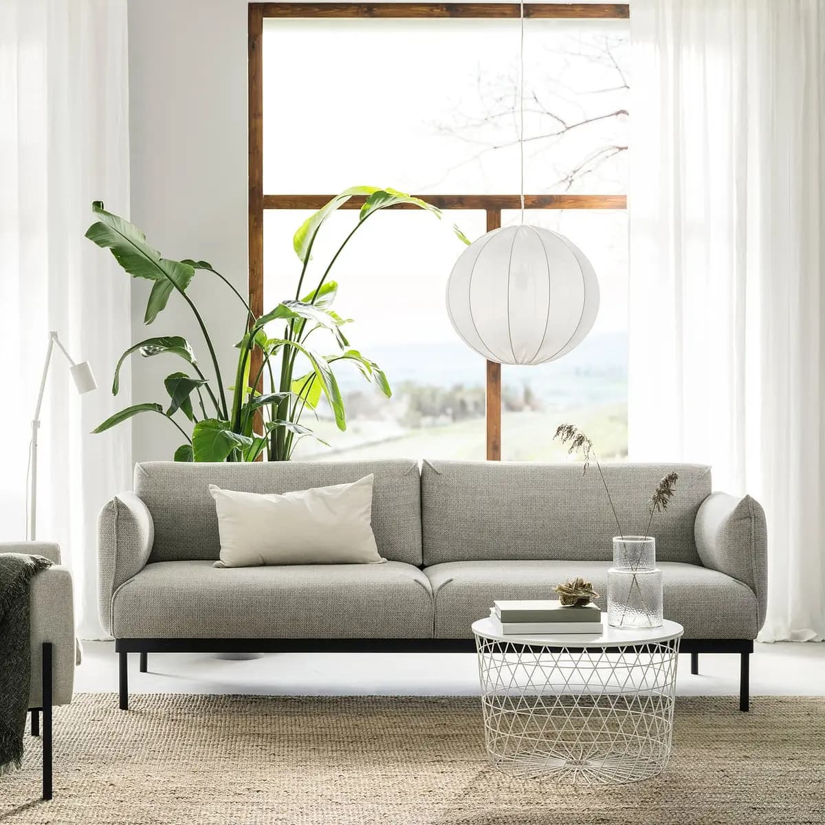 IKEA ÄPPLARYD Sofa, Lejde light gray [Width 91 ", Depth 36 5/8 ", Seat height 18 1/2 "]