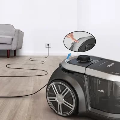 Eureka Bagless Canister Vacuum Black: HEPA Filter, Swivel Head, Electric, 2L Capacity, 19.7ft Cord, Hard Floor & Carpet Use [Electric, 19.7 Feet, 4.9 Feet]