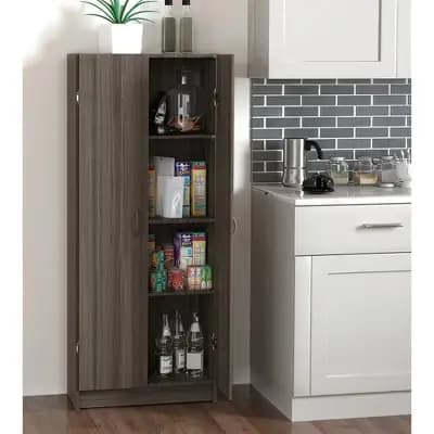 ClosetMaid Pantry Cabinet Cupboard with Adjustable Shelves for Kitchen, Gray [Wood (Frame), Wood, 63 pounds]