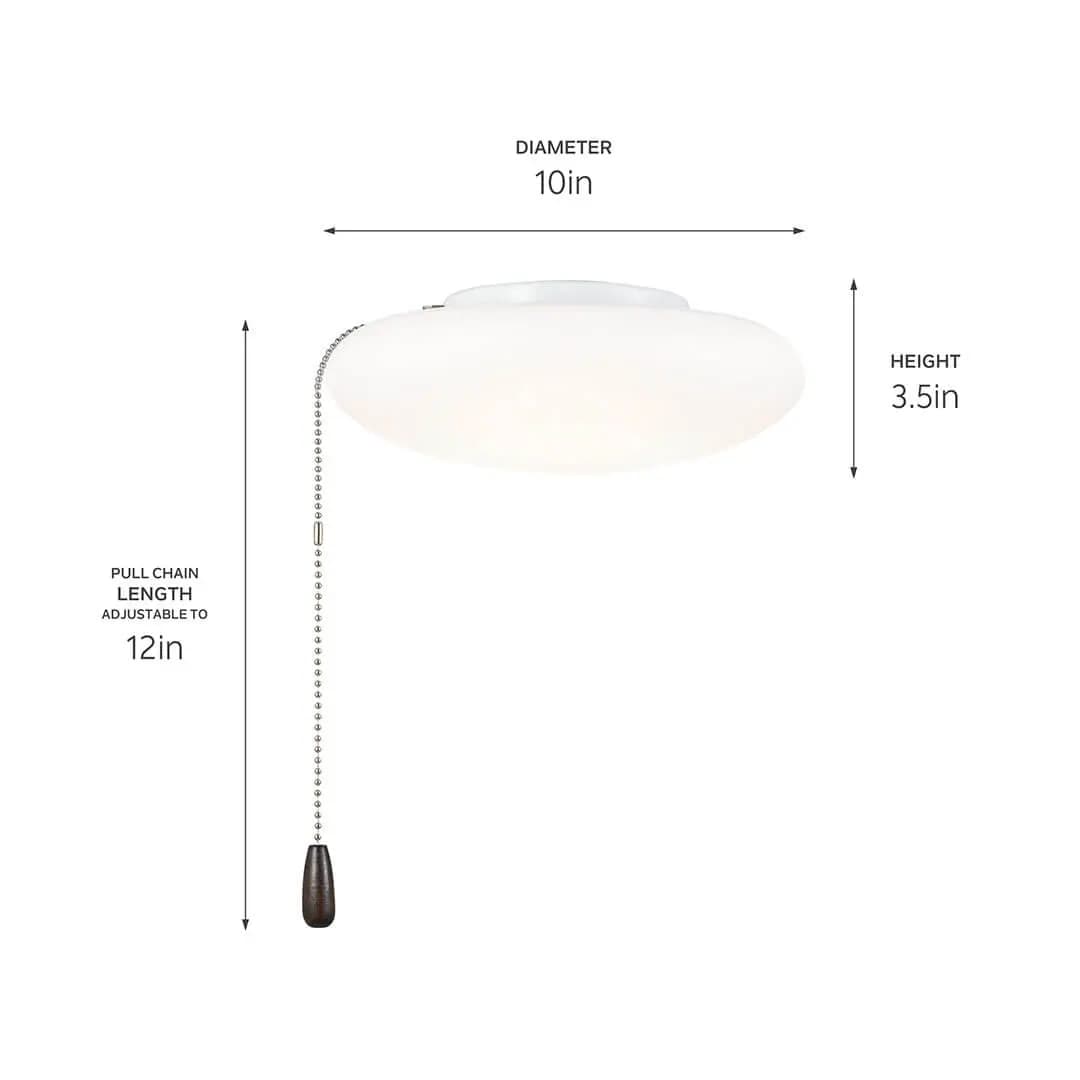 Kichler Fan Light Kit White (380961) [Attribute Selectable CCT, Attribute 2 Built-In Options, Attribute 3000K, 5000K]