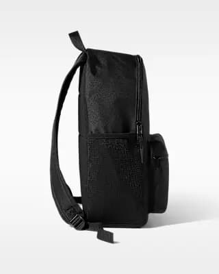 Nike Heritage Backpack 2.0 (23L) Black/Black/White [Body: 100% polyester. Lining: 100% polyester., Spot clean, ONE SIZE]