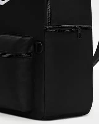 Nike Heritage Backpack 2.0 (23L) Black/Black/White [Body: 100% polyester. Lining: 100% polyester., Spot clean, ONE SIZE]