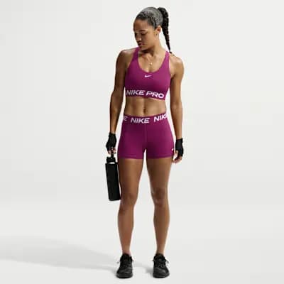 Nike Pro 365 Women's Light-Support Non-Padded Sports Bra True Berry/White [True Berry/White, Machine Wash, Imported]