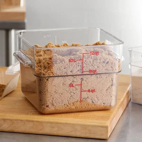 Cambro 12SFSCW135 12 Qt. Square Food Storage Container [Length 11 1/4 Inches, Width 12 1/4 Inches, Height 8 1/4 Inches, Capacity 12 qt.]