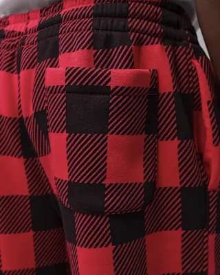 Jordan Brooklyn Men's Brushed Fleece Cuffed Pants Gym Red/Sail [Body: 73% cotton/27% polyester. Pockets: 100% cotton., Machine wash, XS-3XL]