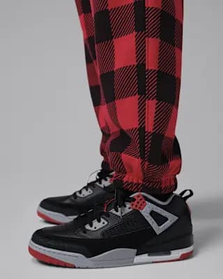 Jordan Brooklyn Men's Brushed Fleece Cuffed Pants Gym Red/Sail [Body: 73% cotton/27% polyester. Pockets: 100% cotton., Machine wash, XS-3XL]
