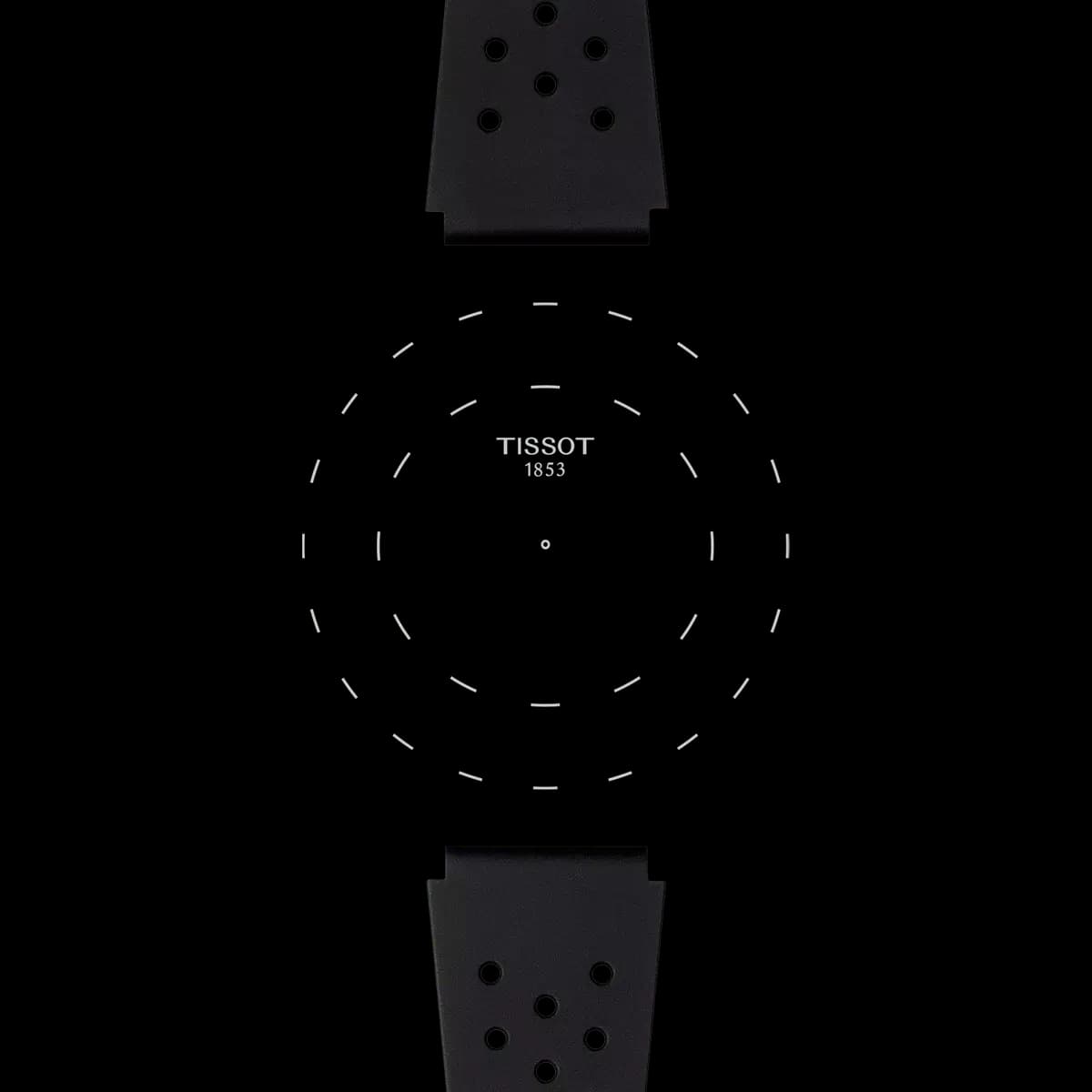 Tissot Official Black Sideral Rubber Strap [Rubber, Black, 112.00]