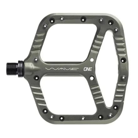 OneUp Components Wave Pedals Grey [Mountain Biking, Flat, Aluminum]