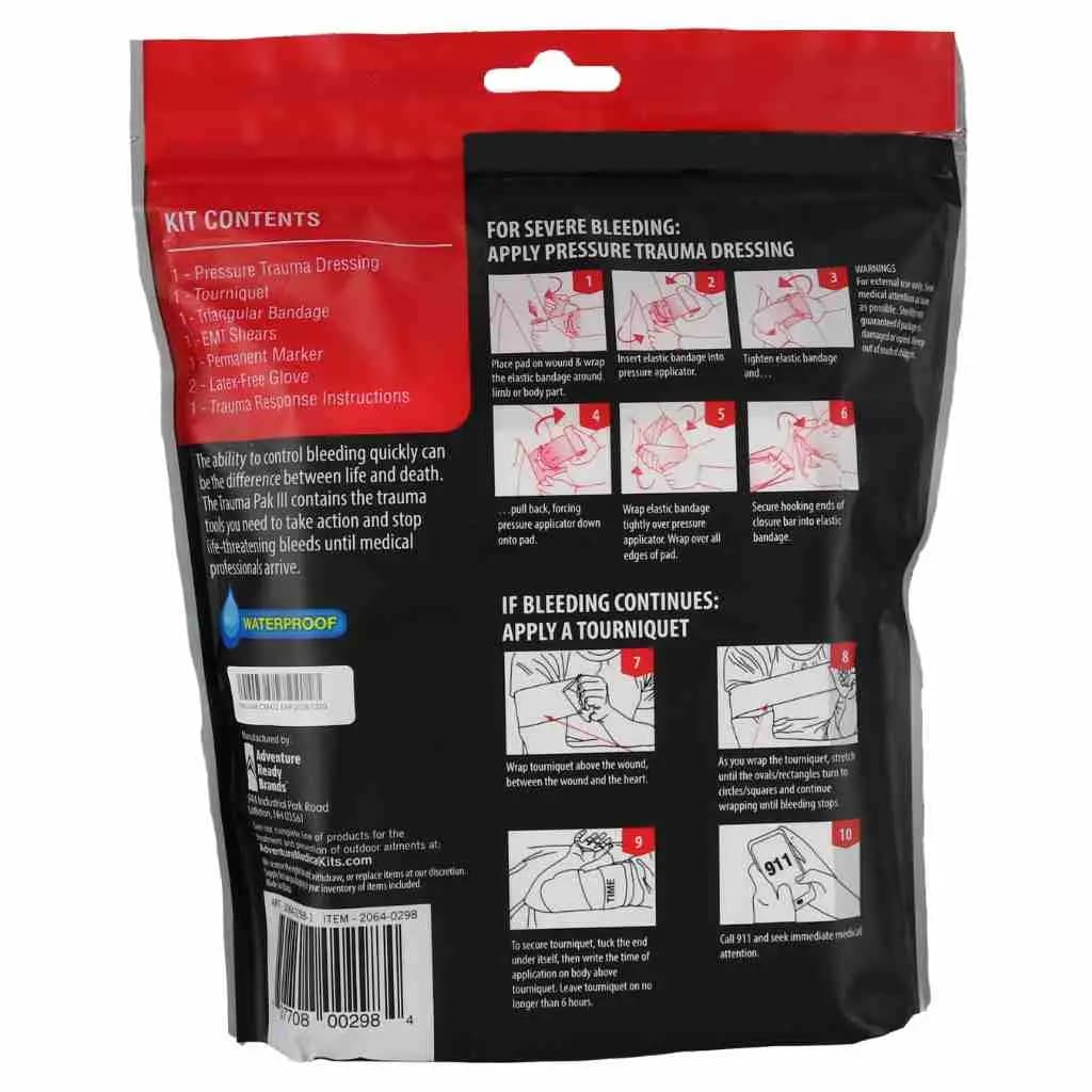 Adventure Medical Kits Trauma Pak III [8 oz, EMT Shears, Triangular Bandage]