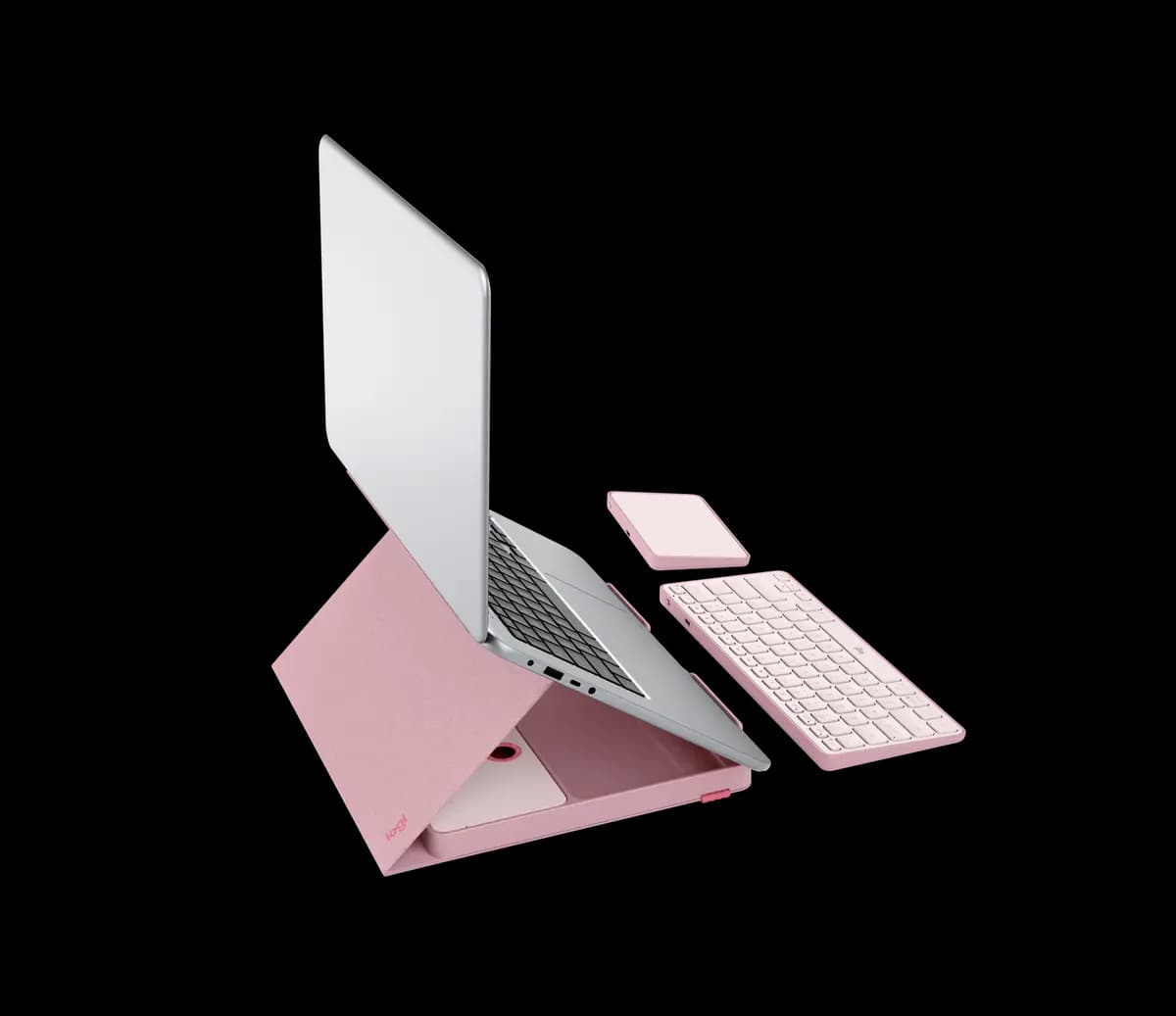 Logitech Casa Pop-Up Desk - Bohemian Blush - English US (QWERTY) [0.67 in (17 mm), 4.41 in (112 mm), 11.02 in (280 mm)]
