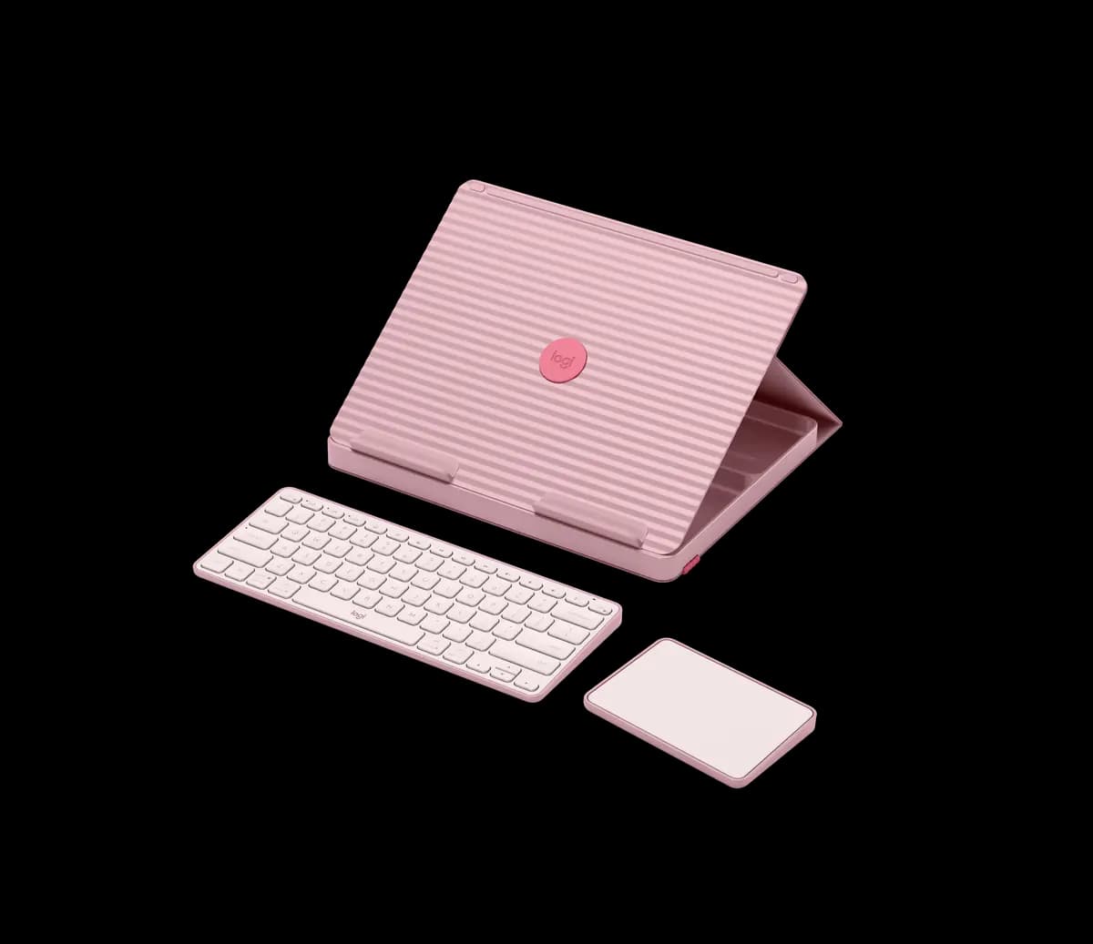 Logitech Casa Pop-Up Desk - Bohemian Blush - English US (QWERTY) [0.67 in (17 mm), 4.41 in (112 mm), 11.02 in (280 mm)]