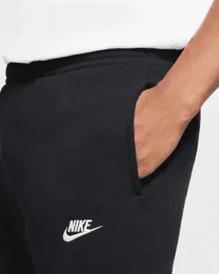 Nike Sportswear Club Fleece Men's Pants Black/Black/White [Body/side pocket palm side: 80-82% cotton/18-20% polyester, Machine wash, XXS-4XL Tall]