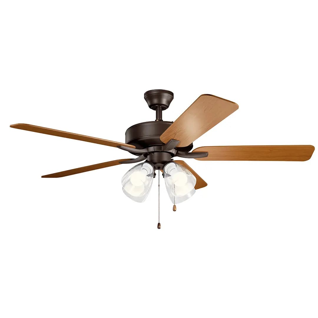 Kichler Basics Ceiling Fan Brushed Nickel (330016NIS) [Attribute 52", Attribute 5 Blades, Diameter 52]