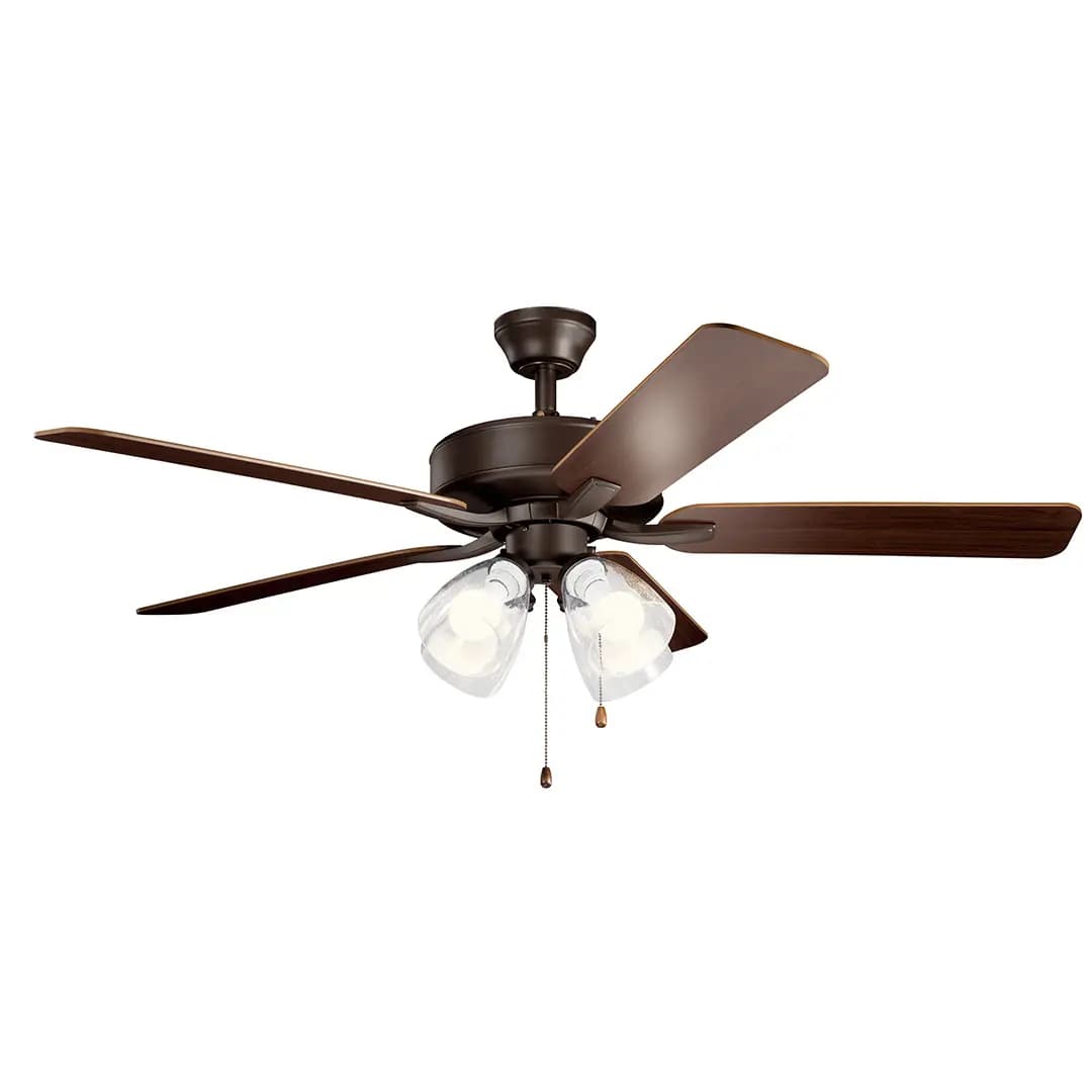 Kichler Basics Ceiling Fan Brushed Nickel (330016NIS) [Attribute 52", Attribute 5 Blades, Diameter 52]