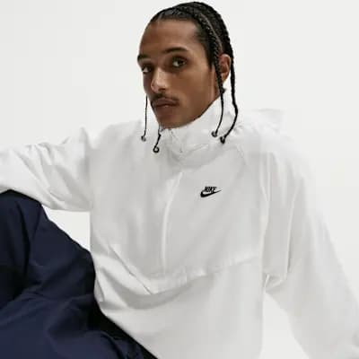 Nike Windrunner Men's Lightweight Half-Zip Jacket Sail/Black [Sail/Black, Embroidered logo, Hand pockets]