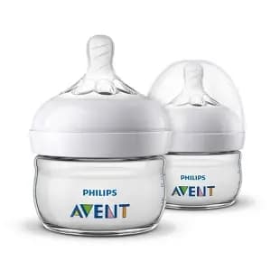 Philips Avent Natural Baby Bottles with First Flow Nipples - 2oz/2pk [Dimensions (Overall) 4.09 Inches (H) x 5.63 Inches (W) x 2.83, Weight .39 Pounds, Suggested Age 0-2 Months, Fe
