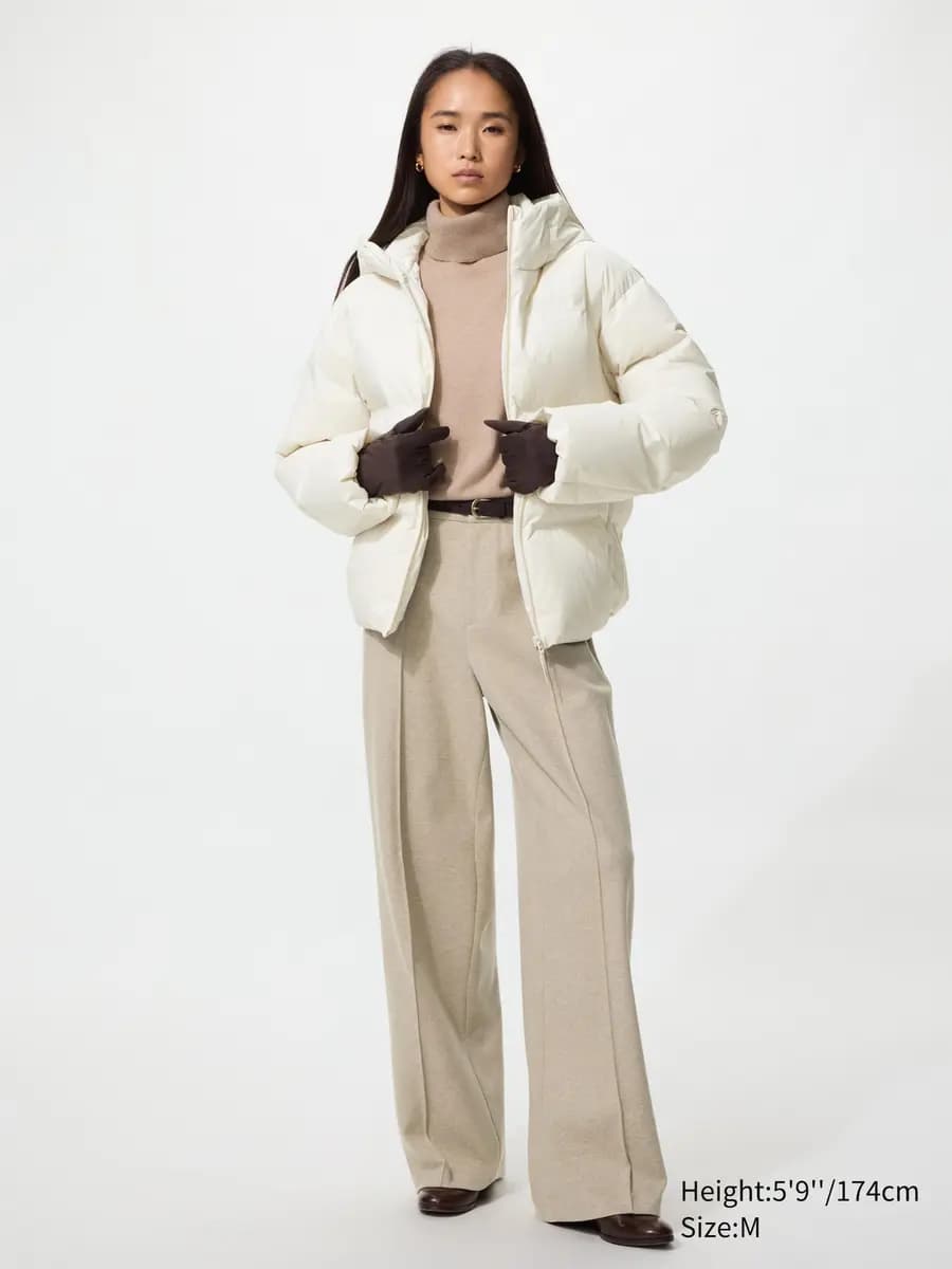 Uniqlo Seamless Down Parka Brown [Imported, Hand wash cold, Do not dry clean, Longer length and hood for full-body warmth.]