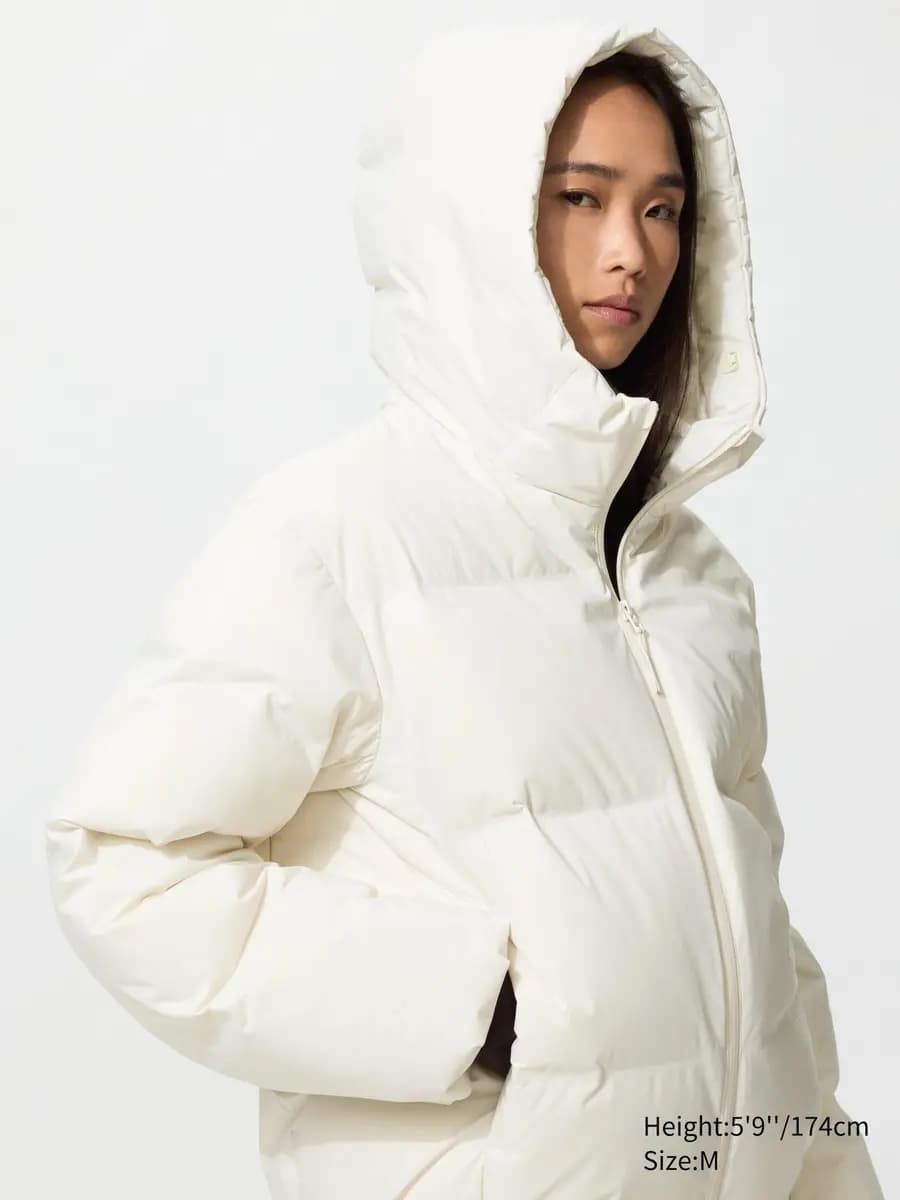 Uniqlo Seamless Down Parka Brown [Imported, Hand wash cold, Do not dry clean, Longer length and hood for full-body warmth.]