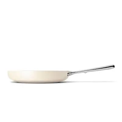 Caraway Home 12" Fry Pan Cream [Stainless Steel, 4 Quart, Ceramic]
