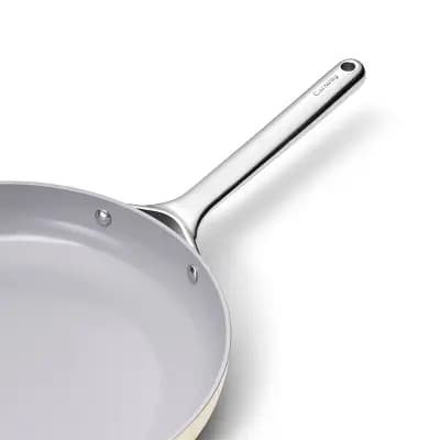 Caraway Home 12" Fry Pan Cream [Stainless Steel, 4 Quart, Ceramic]