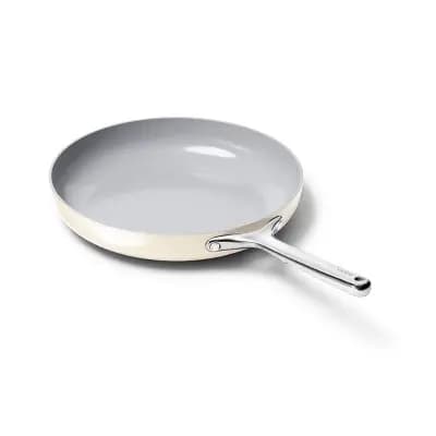 Caraway Home 12" Fry Pan Cream [Stainless Steel, 4 Quart, Ceramic]