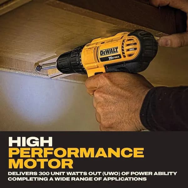 DEWALT 20V MAX Cordless 1/2 in. Drill/Driver, (2) 20V 1.3Ah Batteries, Charger and Bag, DCD771C2 [Battery Amp Hours: 1.3 Ah, Battery Power Type: Lithium Ion, Battery Voltage (V): 2