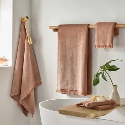 Casaluna 2pk Organic Texture Hand Towel Clay - Casalunaâ„¢ [100% Organic Cotton, Heavyweight (550-800 GSM), Hohenstein HTTI]