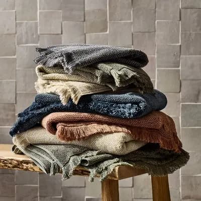 Casaluna 2pk Organic Texture Hand Towel Clay - Casalunaâ„¢ [100% Organic Cotton, Heavyweight (550-800 GSM), Hohenstein HTTI]
