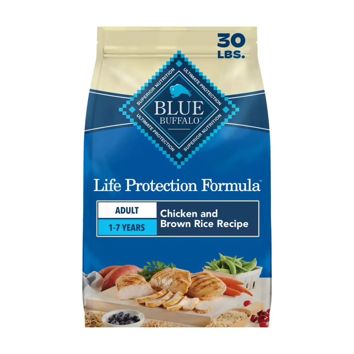 Blue Buffalo Life Protection Formula Chicken & Brown Rice Adult Dry Dog Food [Species Dog, Brand Blue Buffalo, Brand Blue Buffalo Life Protection Formula Adu, Food Type Kibble]