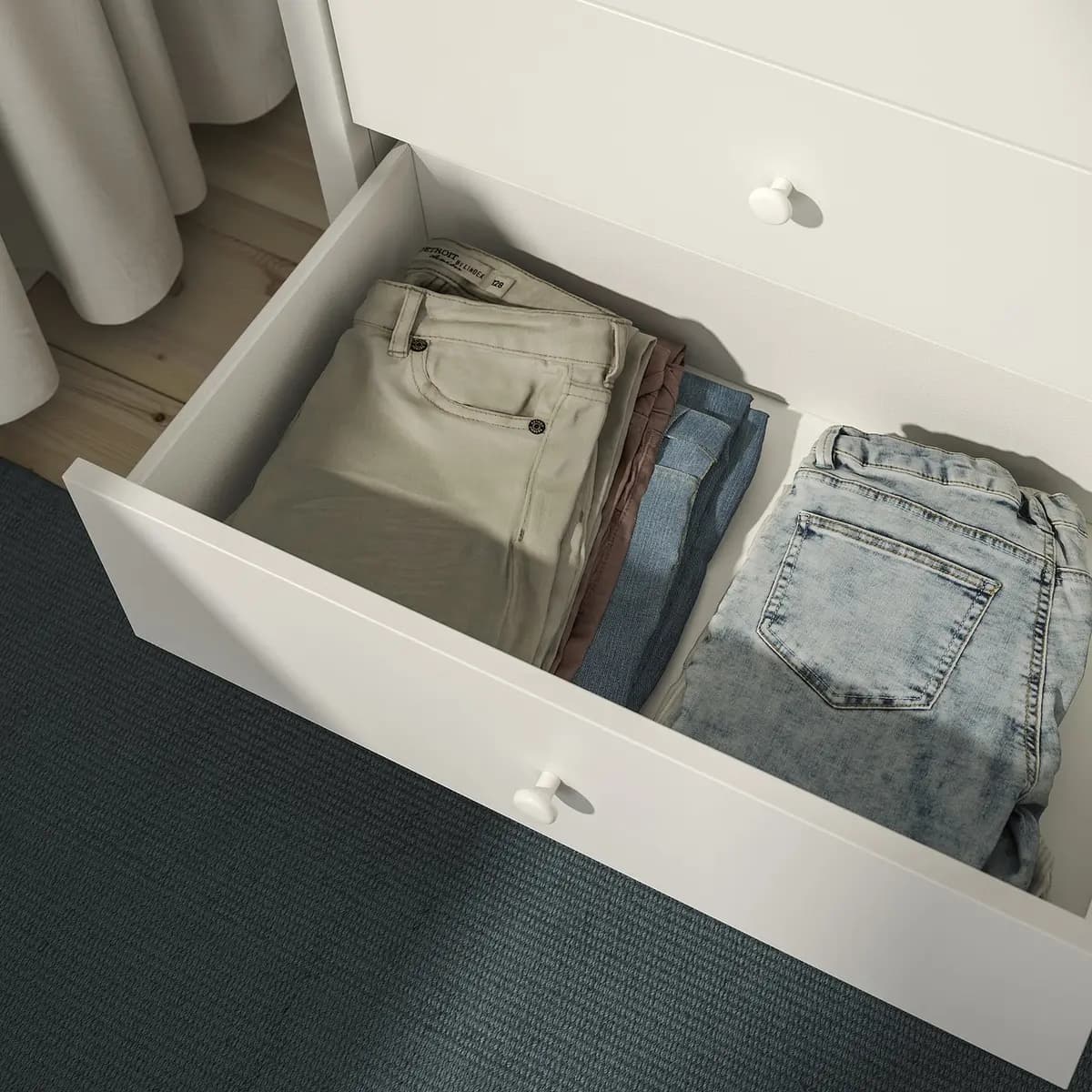 IKEA KILBERGET 3-drawer dresser, white/anchor/unlock function [Width 33 7/8 ", Depth 16 1/8 ", Height 30 3/4 "]