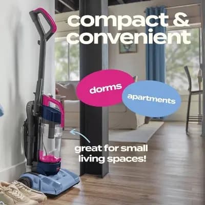 BISSELL CleanView Compact Upright Vacuum 4473 10" Cleaning Path Pet Hair Pick-Up Pink/Blue [10 Inches, 18 Feet, Electric]
