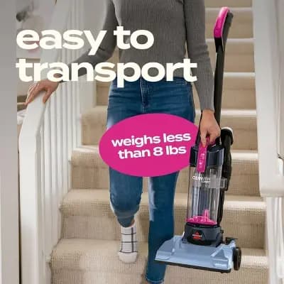BISSELL CleanView Compact Upright Vacuum 4473 10" Cleaning Path Pet Hair Pick-Up Pink/Blue [10 Inches, 18 Feet, Electric]