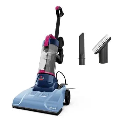 BISSELL CleanView Compact Upright Vacuum 4473 10" Cleaning Path Pet Hair Pick-Up Pink/Blue [10 Inches, 18 Feet, Electric]